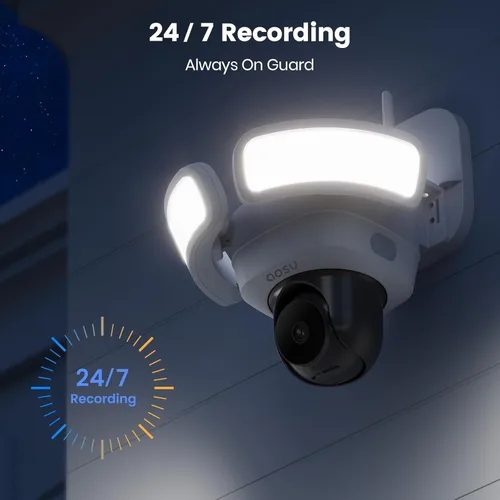Miniatura 10 de Cámara de seguridad con reflector aoSu al aire libre con cable, cámara de seguridad 3K UHD para exterior, vigilancia con cobertura de 360°