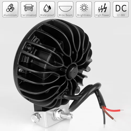 Miniatura 5 de Luz Antiniebla Redonda de 5 Pulgadas 30W Pods LED Blancos Haz de Inundación Para Automóvil 4x4 Todoterreno Camión 12V 24V LED Ojos de Ángel Ámbar