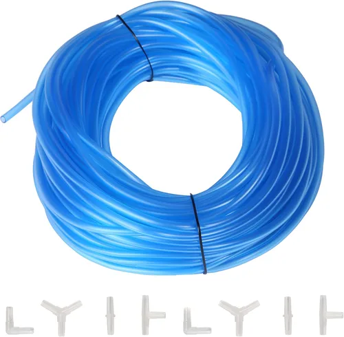 ALEGI Aquariums - Tubo flexible estándar azul estándar de 3/16 pulgadas, azul para peceras, terrarios e hidroponía (100 pies + 80 conectores)