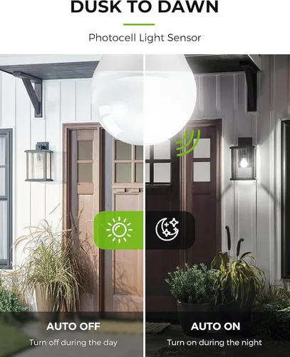 Miniatura 3 de L LOHAS LED Bombillas de luz del atardecer al amanecer, bombilla E26 de encendido/apagado automático, bombillas para exteriores, bombillas de luz