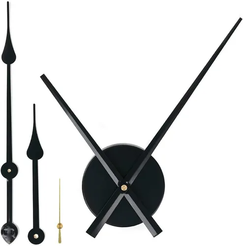Miniatura 8 de EMOON 2 pares de manos 3D reloj movimiento DIY gran pared reloj mecanismo de reloj de cuarzo para decoración de arte casero (plata)
