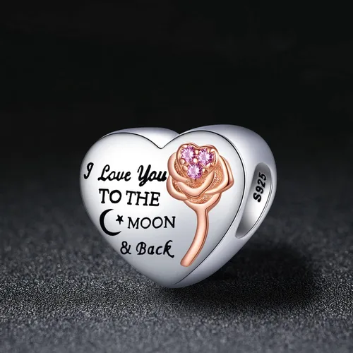 Miniatura 5 de MallDou Jewelry Dije de plata de ley 925 para dijes, pulseras, lazo, árbol familiar, corazón, regalo de cumpleaños, Cristal, Circonita cúbica