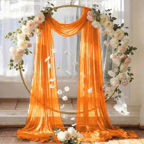 Miniatura 6 de MDS Paquete de 2 paneles de cortina para arco de boda (30 pulgadas de ancho x 20 pies de largo) tela de gasa transparente para boda, ceremonia