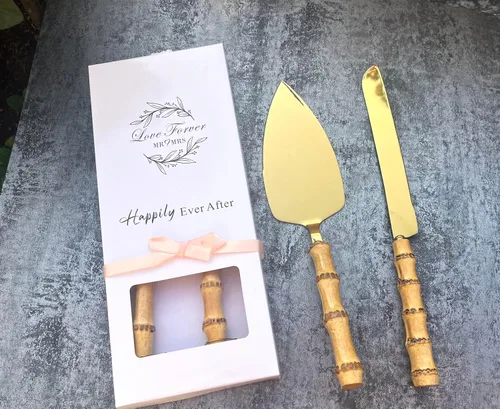 Miniatura 5 de Cubiertos de mango de material natural, cuchillo y servidor de acero inoxidable 18/0, cubiertos de cubiertos para comer