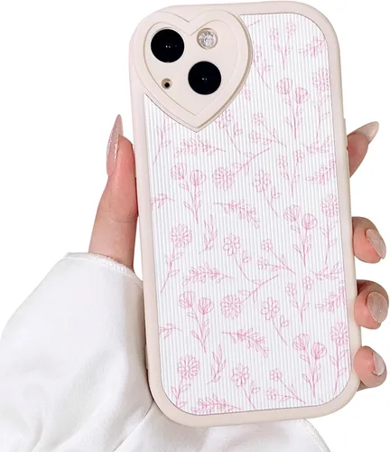Miniatura 7 de Lovmooful Funda compatible con iPhone 13, diseño floral con lente de amor, protector de parachoques para niñas y mujeres, TPU suave a prueba
