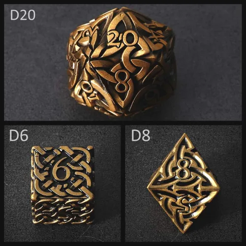Miniatura 2 de KakapopoTCG. - Juego de dados de metal poliédrico, 7 piezas, extra pesado, extra grande, para Dungeons and Dragons. Call of Cthulhu, Pathfinder