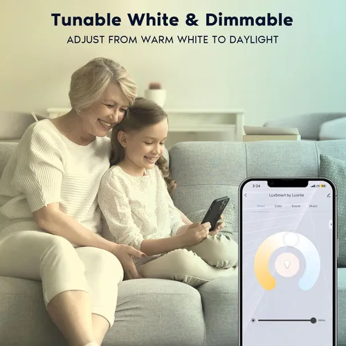 Miniatura 4 de LUXRITE Paquete de 12 luces LED empotrables inteligentes de 6 pulgadas, cambio de color RGBW, aplicación WiFi y control de voz, compatible con Alexa