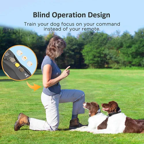 Miniatura 6 de PATPET Collar de entrenamiento para perros grandes – IPX7 impermeable E collar para perros con pitido, vibración y modos estáticos