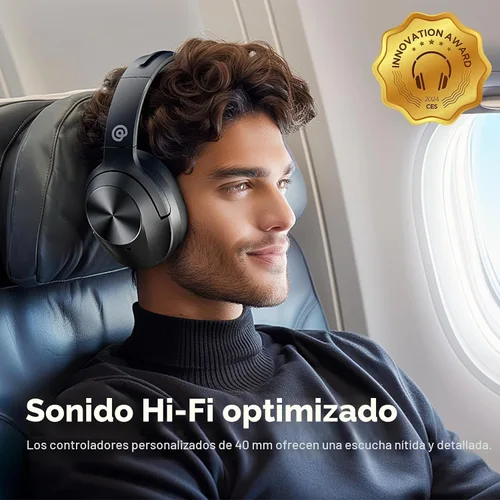 Miniatura 4 de Auriculares híbridos con cancelación activa de ruido de nivel profesional mejorados con sonido HD, auriculares inalámbricos Bluetooth sobre