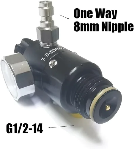 Miniatura 2 de Válvula reguladora de tanque de aire comprimido CO2 Aopkeo 5/8"-18UNF o M18*1.5 Entrada 4500psi para Paintball Airsoft PCP 1800psi Ouput