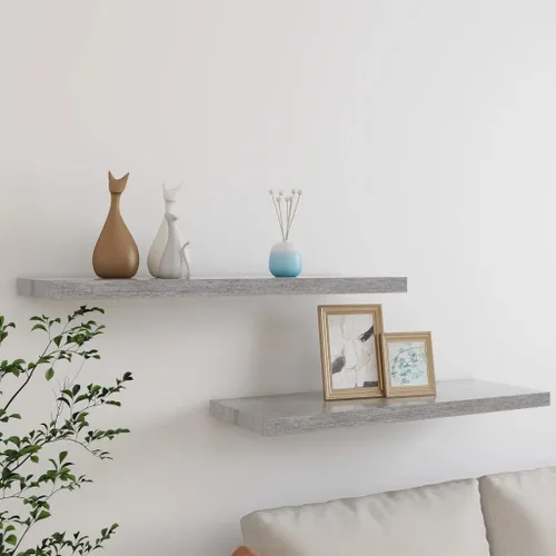 Miniatura 60 de Estantes flotantes de pared, juego de 4 estantes decorativos para montar en la pared, estante colgante con soportes invisibles para decoración