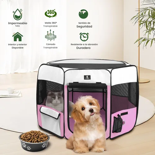 Miniatura 2 de X-ZONE PET Corralito Portátil para Perros, Corrales de Juego Portátiles para Mascotas para Cachorros, Gatos, Conejos, Pollitos, Carpa de Juego