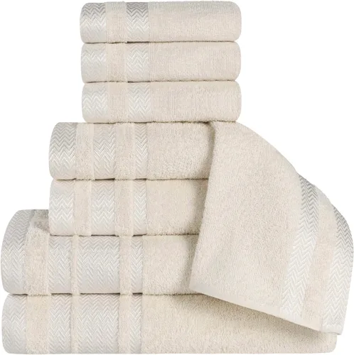 Miniatura 9 de Superior Juego de toallas de algodón de 9 piezas, toallas absorbentes suaves de felpa, artículos esenciales de baño, ducha, lujo, esponjosas