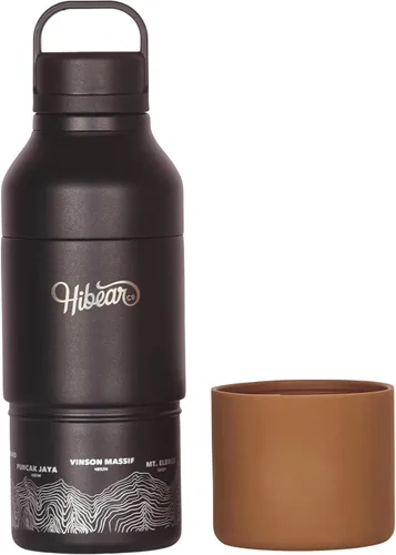 Miniatura 3 de HIBEAR Frasco de Aventura Todo el Día de 32 oz - Como se Vio en Shark Tank - La Multiherramienta Aislada de Botellas de Bebidas - Vertido Artesanal