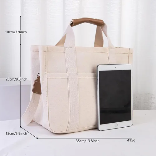 Miniatura 7 de Moonelo Everything - Bolsa de lona para mujer con compartimentos, gran capacidad