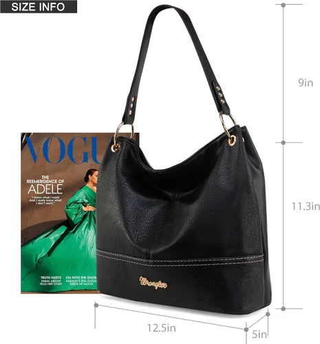 Miniatura 89 de Wrangler Hobo - Bolsas para mujer de cuero vegano con asa superior, bolsos de hombro y bolsos
