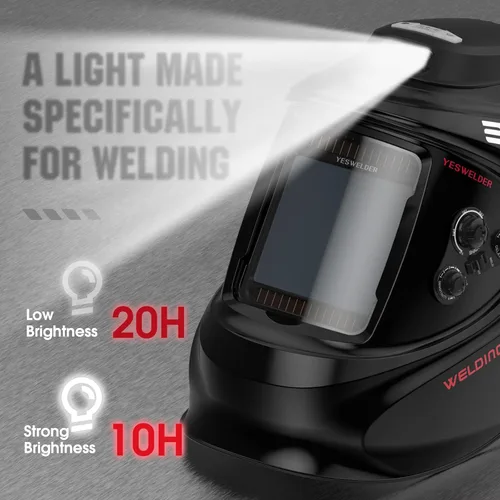 Miniatura 3 de YESWELDER Casco de Soldadura con Oscurecimiento Automático con Ventilador Recargable y Luz, Vista Grande de 3.93"X3.66" 1/1/1/1 Color Verdadero 4