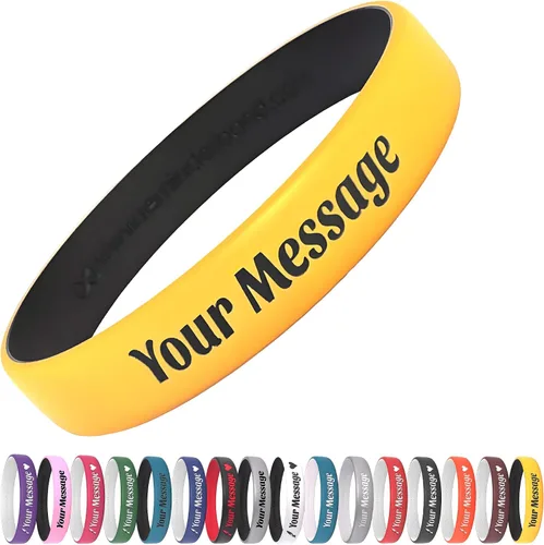 Miniatura 10 de Reminderband - Pulseras lujosas de silicona y goma para motivación, eventos, regalos, apoyo, recaudación de fondos y concientización, para hombres