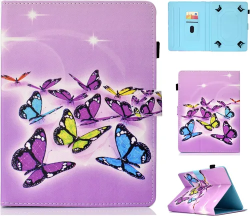 Miniatura 24 de Funda universal para tablet de 7 pulgadas, piel sintética [ranuras para tarjetas], cubierta magnética, para Samsung Galaxy Tab E/Tab A 7.0, Fire 7