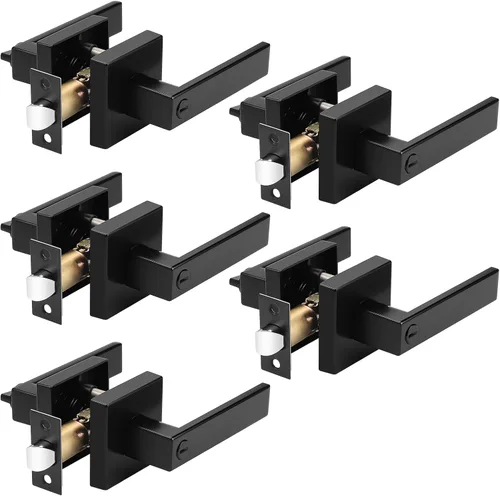 Miniatura 14 de Priobrico - Manija de puerta interior de bronce aceitado con cerradura, manijas de puerta de privacidad para dormitorio, perillas modernas de puerta
