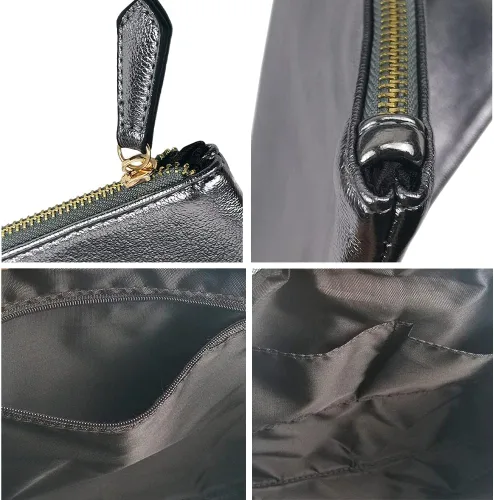 Miniatura 6 de Bolso de mano grande de piel sintética para mujer, bolso grande brillante para fiesta de noche