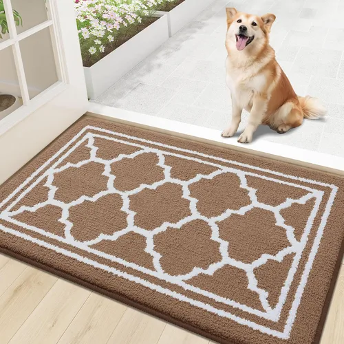 Miniatura 19 de Buganda Alfombra para Puerta Interior, Felpudo Resistente a la Suciedad y Absorbente, Antideslizante, Alfombras de Perfil Bajo para Entrada Marrón