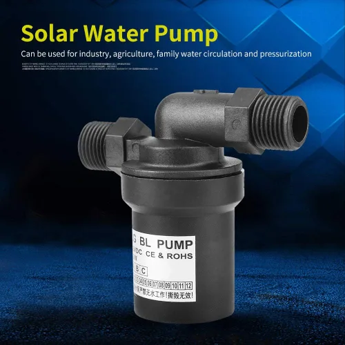 Miniatura 3 de HURRISE DC 12V 10W Calentador de agua solar Bomba de circulación sin escobillas Sumergible de bajo ruido 1/2 hilo Sistema de agua caliente para uso