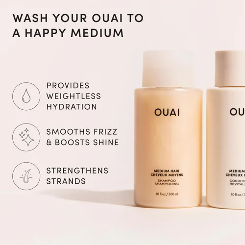 Miniatura 3 de OUAI Juego de champú y acondicionador para cabello normal - Champú y acondicionador sin sulfatos para mujeres y hombres - Elaborado con queratina