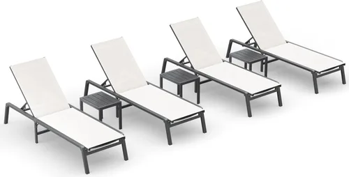 Miniatura 56 de Tumbona de Aluminio para Exteriores - Silla de Descanso Plegable y de Montaje Libre para Exteriores con 5 Respaldos Ajustables, Silla de Patio