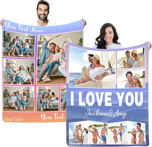 Miniatura 17 de Regalos personalizados de cumpleaños para el Día del Padre, para papá, abuelo, hombres, manta personalizada con fotos para mi papá, regalos de hija