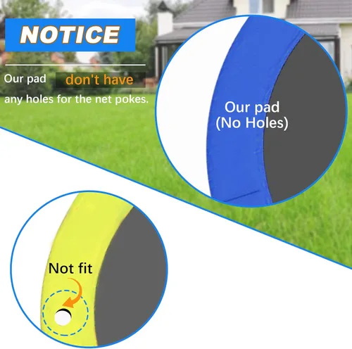 Miniatura 6 de Trampoline Pad Replacement, 12FT 14FT 15FT Trampoline Spring Cover, Thickened EPE Foam Tear-Resistant Waterproof Safety Pad, No Holes for Pole