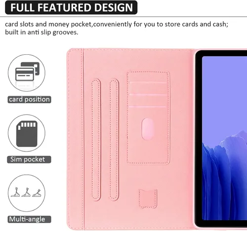 Miniatura 2 de Dteck Funda protectora de piel sintética con ranuras para tarjetas y función de soporte ajustable, para Samsung Galaxy Tab A7 de 10.4 pulgadas