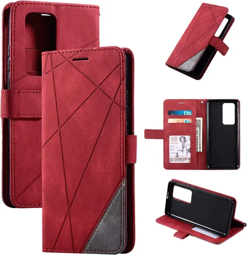 Miniatura 6 de Funda para Huawei P40 Pro, Funda para Huawei P40 Pro 5G ELS-NX9 ELS-N29 ELS-N04 ELS-AN00 Funda con tapa de piel sintética negra