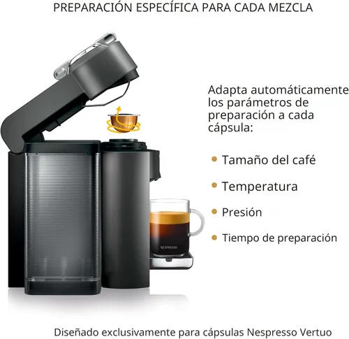 Miniatura 5 de Nespresso - Cafetera Vertuo para café y expreso por De'Longhi, Titan Metal grafito