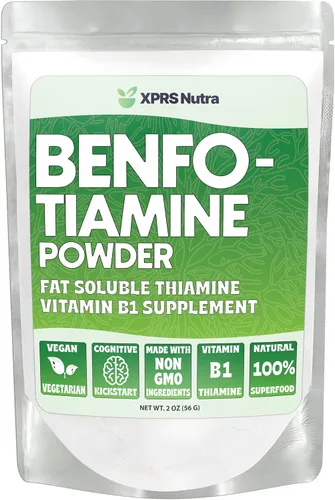 Miniatura 8 de XPRS Nutra Benfotiamina en polvo (tiamina) - Suplemento soluble en grasa de tiamina feliz corazón - vitamina B1 avanzada benfotiamina para un