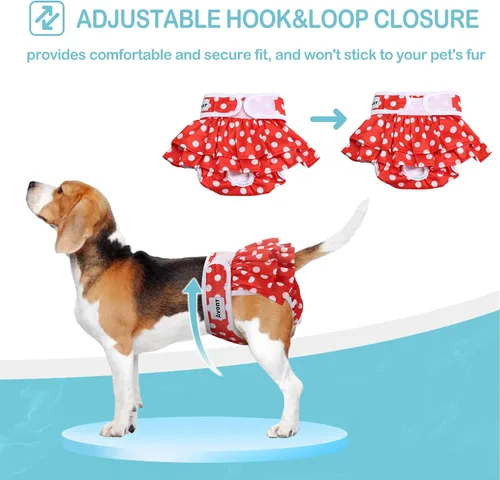Miniatura 2 de Avont Paquete de 3 Pañales Lavables para Perras Hembras, Cubiertas de Pañales Reutilizables para el Período de Perritas en Ciclo de Celo