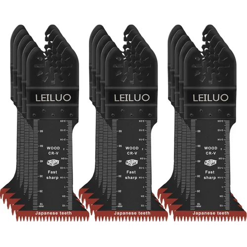 Miniatura 10 de LEILUO Juego de cuchillas multiherramienta de 7 piezas para madera, dientes japoneses extralargos, hoja de sierra oscilante, liberación rápida