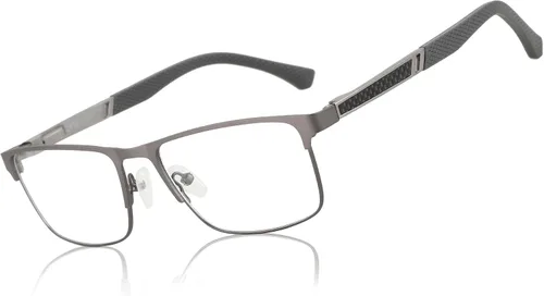 Miniatura 8 de ZENOTTIC Gafas de lectura para hombre: gafas de luz azul con marco cuadrado de metal, almohadillas nasales para lectores de computadora, lentes