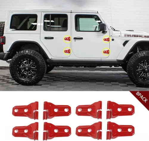 Miniatura 12 de JeCar Cubiertas de Bisagras de Puerta ABS Accesorios Exteriores para Jeep Wrangler JK JKU 2007-2018, Negro