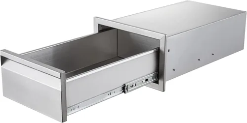 Miniatura 7 de Cajón de cocina para exteriores de 14 pulgadas de ancho, de acero inoxidable, para barbacoa, montaje empotrado, para isla de cocina al aire libre