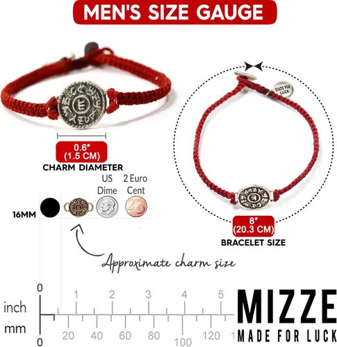 Miniatura 5 de Red String Macrame Prosperity Financial Success & Evil Eye Protection Bracelet with Silver Coin Charm - Gift for new job, long distance relationship