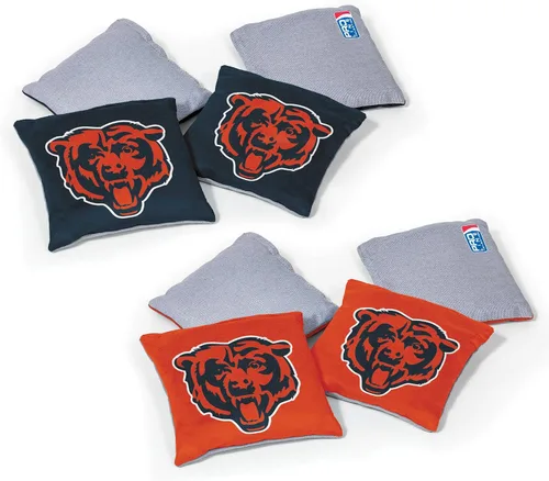 Wild Sports - Bolsas de frijoles de doble cara de fútbol americano profesional de la NFL, 8 unidades, bolsas de lanzamiento de primera calidad para