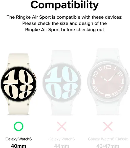Miniatura 2 de Ringke Air Sports - Funda compatible con Samsung Galaxy Watch 6 (1.575 pulgadas), suave, flexible, ligera, delgada, funda de poliuretano