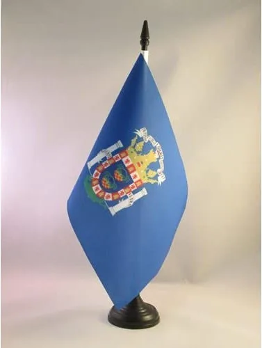Miniatura 71 de Bandera de mesa de Andalucía 4'' x 6'' - Bandera de escritorio de la región española de Andalucía 5.9 x 3.9 in - Barra y base de plástico negro - AZ