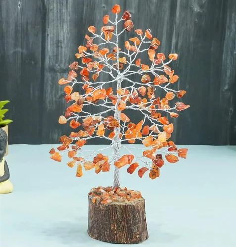 Miniatura 5 de Crocon® Bonsái de árbol de cristal curativo de cornalina, decoración de escritorio para mujer, decoración de habitación y oficina, regalo