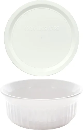 Miniatura 2 de CorningWare, cazuelas redondas estilo francés de 16 onzas con cubierta plástica, Blanco