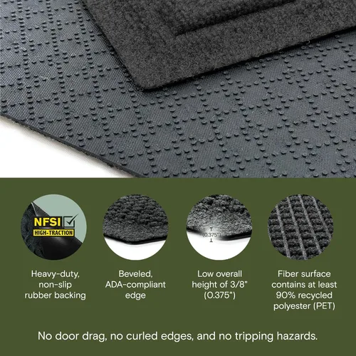 Miniatura 3 de WaterHog - Tapete con respaldo de goma para interiores y exteriores, protección antideslizante para uso en puerta principal, vestíbulo, porche