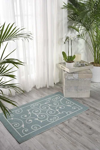 Nourison Home Home & Garden - Alfombra de área de 2 pies 3 pulgadas x 3 pies 9 pulgadas, fácil de limpiar, no se desprende, para dormitorio, sala de