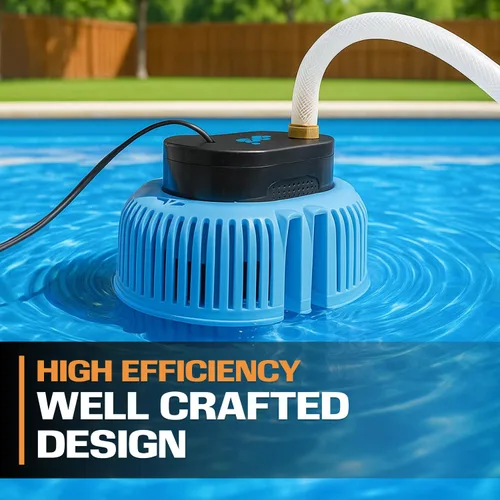 Miniatura 4 de EDOU Bomba sumergible directa para cubierta de piscina Fiable 850 GPH Max Flow 75 W Incluye manguera de drenaje a prueba de torceduras de 16 pies