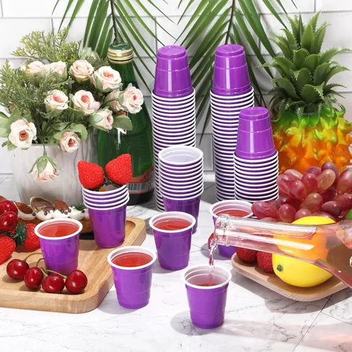 Miniatura 5 de Roshtia Paquete de 100 vasos de plástico de 2 onzas, mini vasos de chupito desechables de graduación de 2 onzas para fiesta de graduación, boda